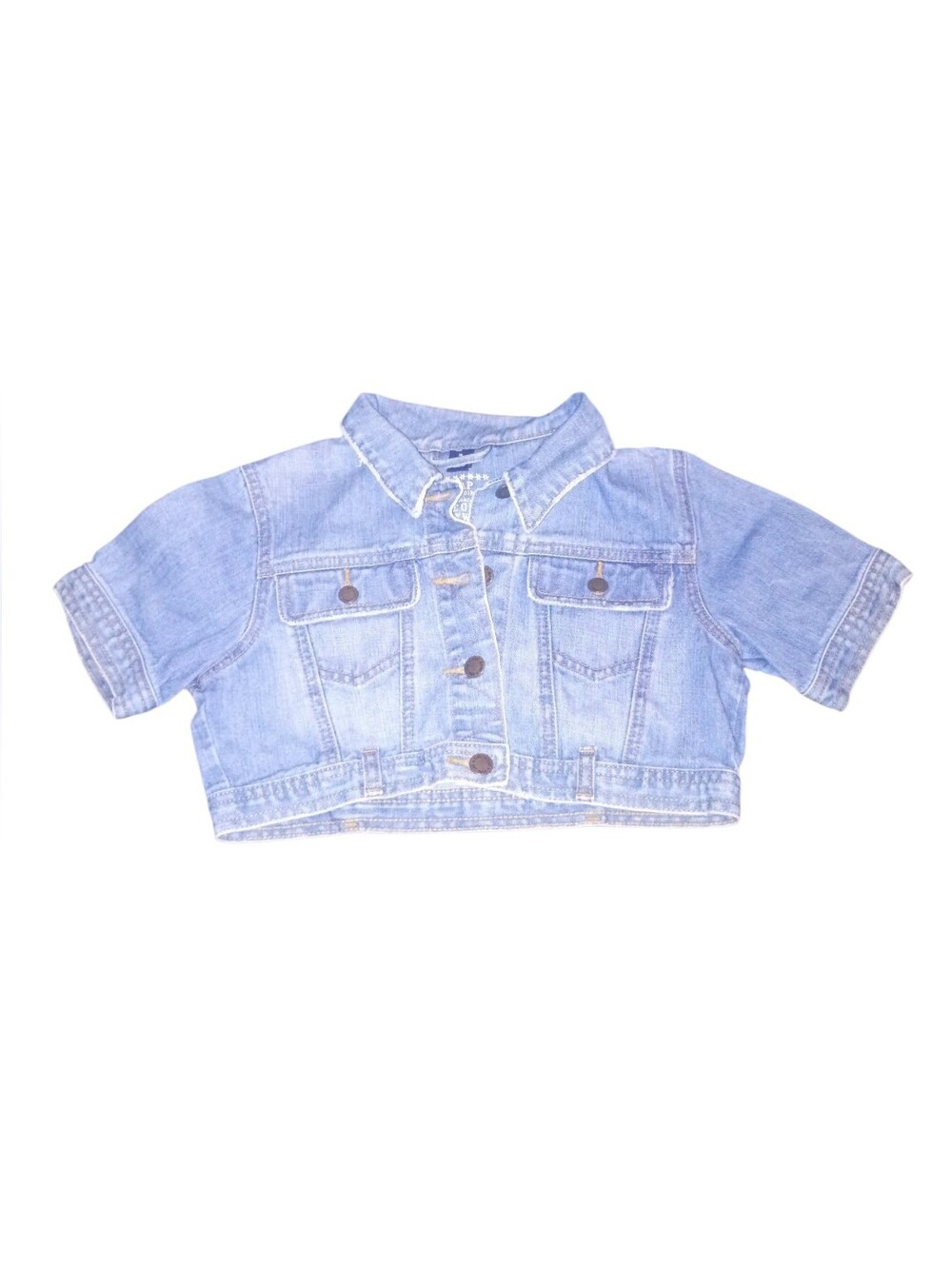 GAP Light Blue Kids Denim Jacket - Cropped Button-Front